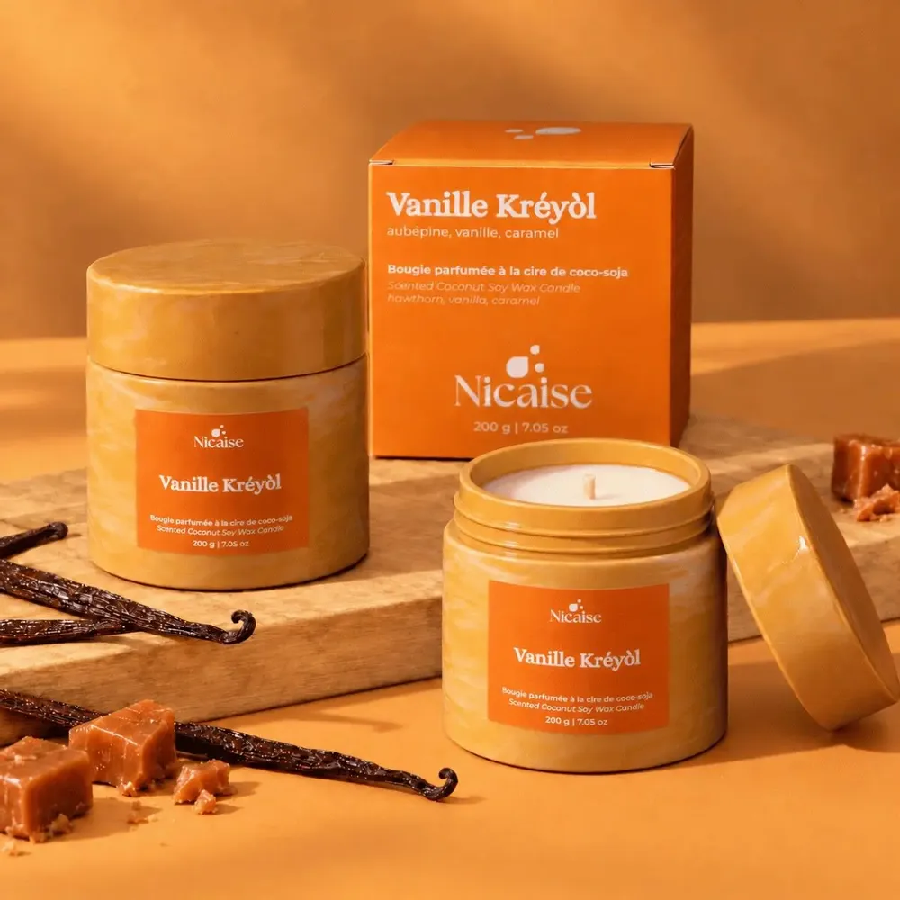 Cadeaux - Vanille Kréyòl | Bougie parfumée (200g de cire) - NICAISE