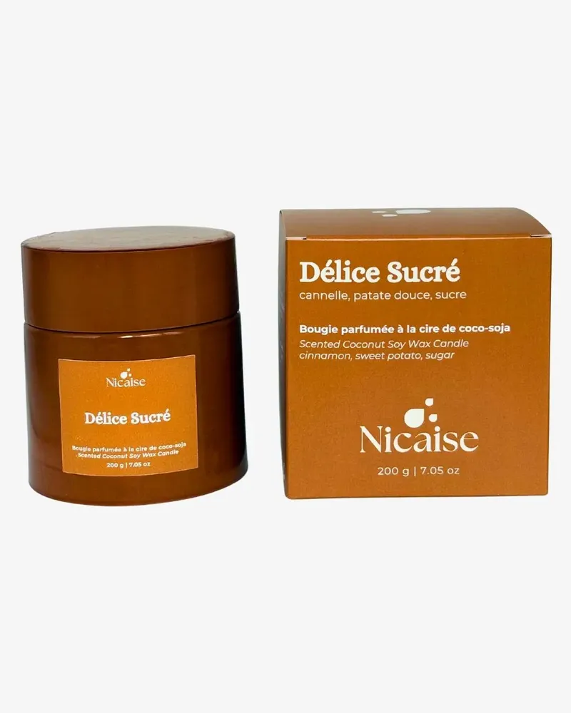 Cadeaux - Délice Sucré | Bougie parfumée (200g de cire) - NICAISE
