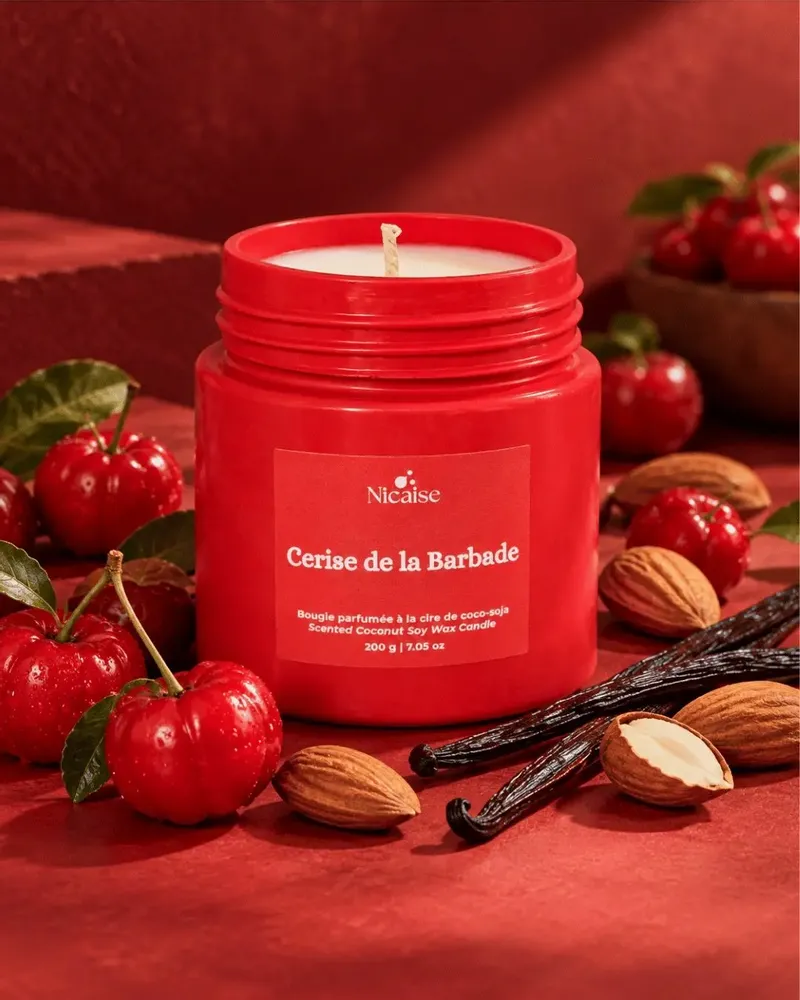 Cadeaux - Cerise de la Barbade | Bougie parfumée (200g de cire) - NICAISE
