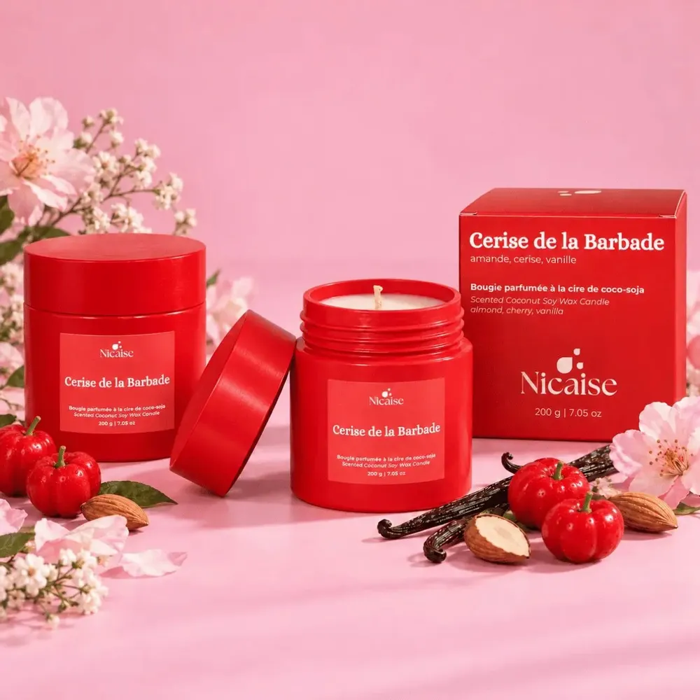 Cadeaux - Cerise de la Barbade | Bougie parfumée (200g de cire) - NICAISE