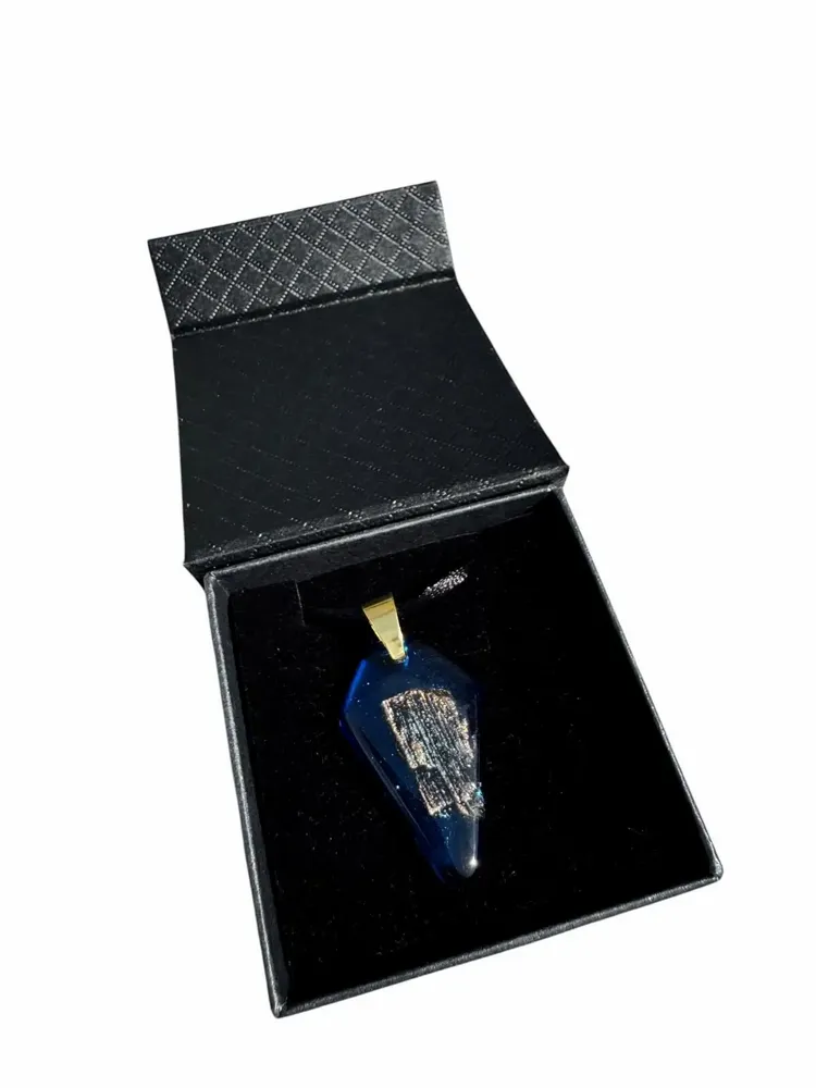 Jewelry - Bog Oak & Resin Pendant Necklace – Shield, 45x20x6 mm - GLASS4CANDLES