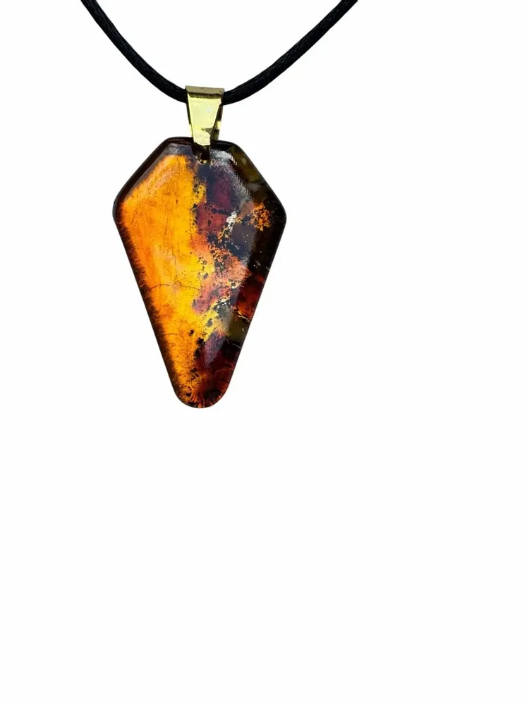 Jewelry - Bog Oak Pendant Necklace – Shield, 45x20x6 mm - GLASS4CANDLES