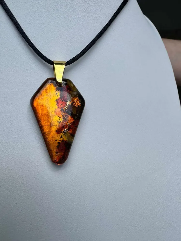 Jewelry - Bog Oak Pendant Necklace – Shield, 45x20x6 mm - GLASS4CANDLES