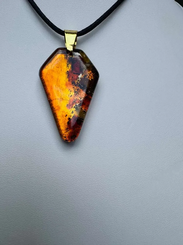 Jewelry - Bog Oak Pendant Necklace – Shield, 45x20x6 mm - GLASS4CANDLES