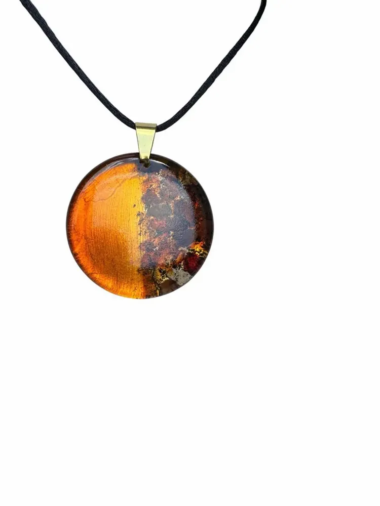 Jewelry - Bog Oak Pendant Necklace – Round, 39x38x6 mm - GLASS4CANDLES