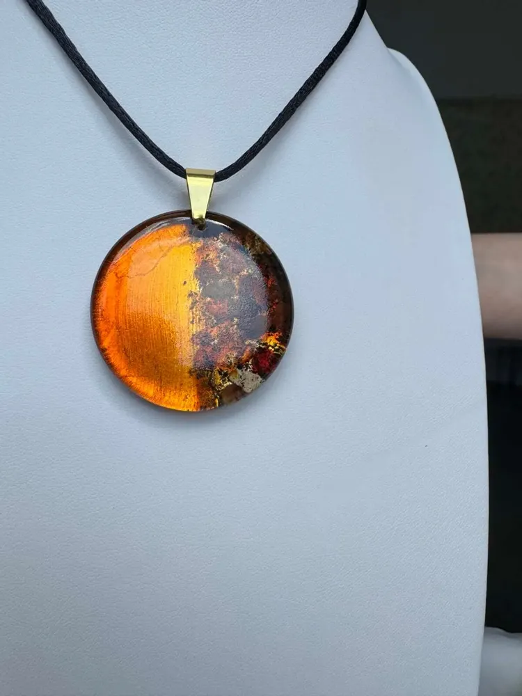Jewelry - Bog Oak Pendant Necklace – Round, 39x38x6 mm - GLASS4CANDLES