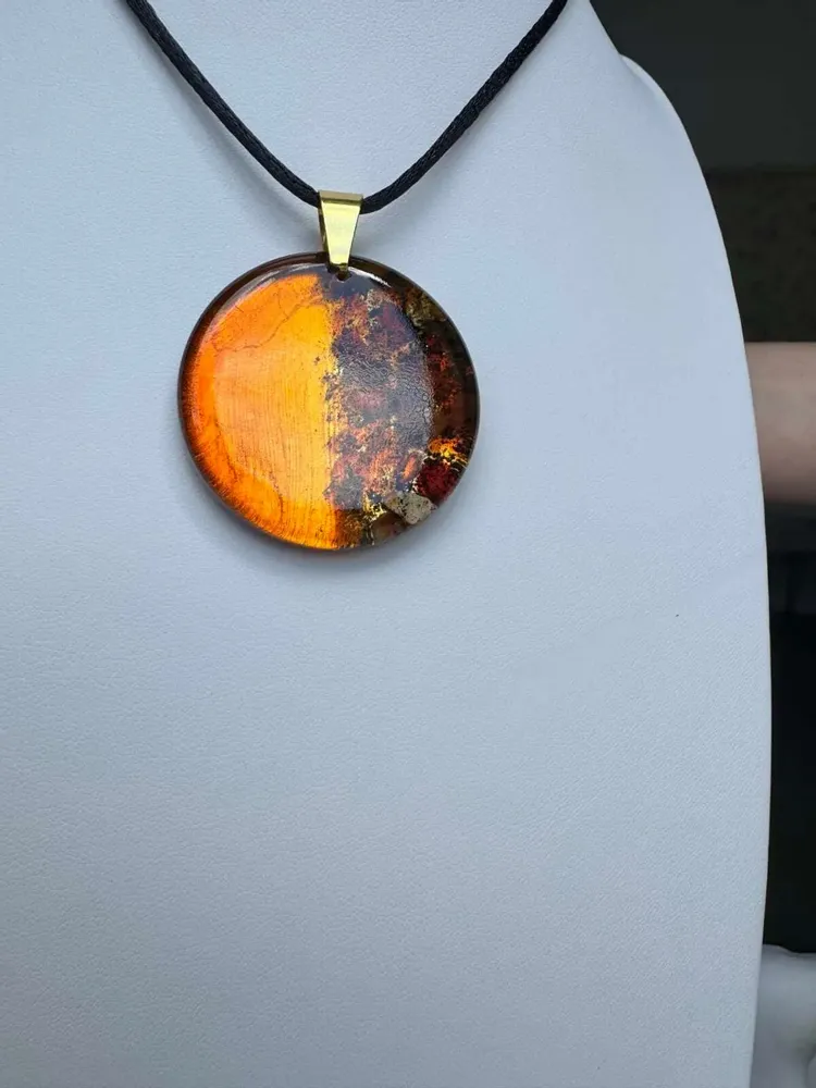 Jewelry - Bog Oak Pendant Necklace – Round, 39x38x6 mm - GLASS4CANDLES