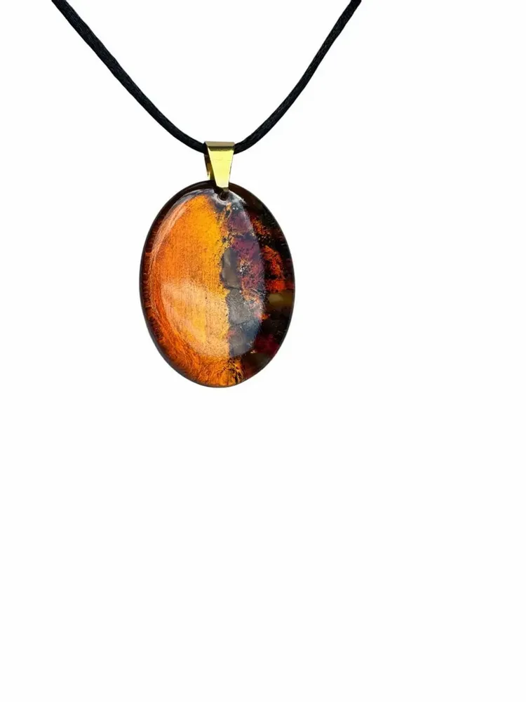 Jewelry - Bog Oak Pendant Necklace – Oval, 37x28x6 mm – Natural Oval - GLASS4CANDLES