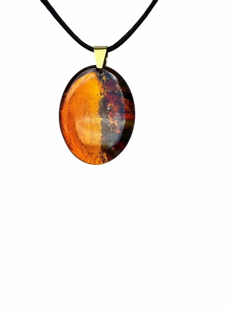Jewelry - Bog Oak Pendant Necklace – Oval, 37x28x6 mm – Natural Oval - GLASS4CANDLES