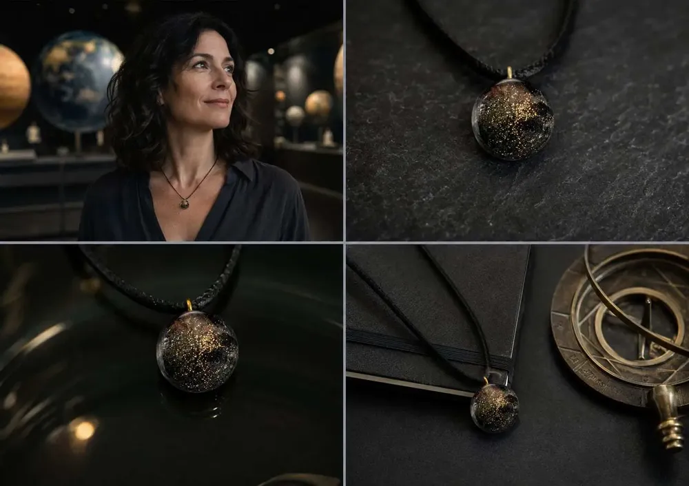 Jewelry - Bog Oak Pendant – Round, 20x20x20 mm – Sphere Pendant - GLASS4CANDLES