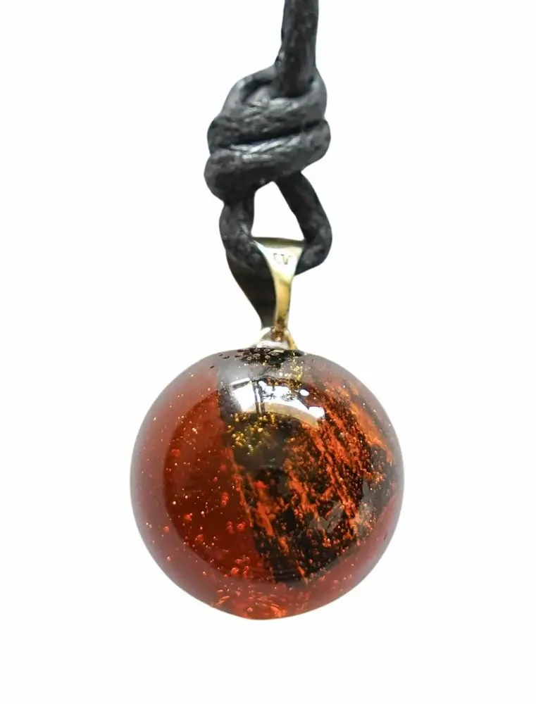 Jewelry - Bog Oak Pendant – Round, 20x20x20 mm - GLASS4CANDLES