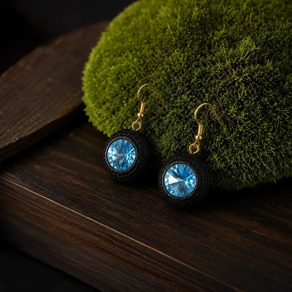 Jewelry - Bog Oak Earrings – Round, 12x12x10 mm - GLASS4CANDLES