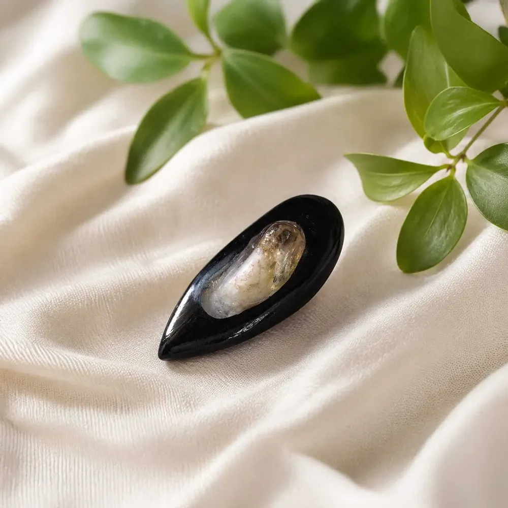 Jewelry - Bog Oak & Baltic Amber Pendant – 45x25x8 mm - GLASS4CANDLES