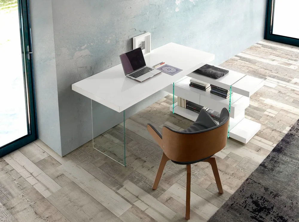 Mobilier et rangements pour bureau - Bureau  blanc et verre - ANGEL CERDÁ