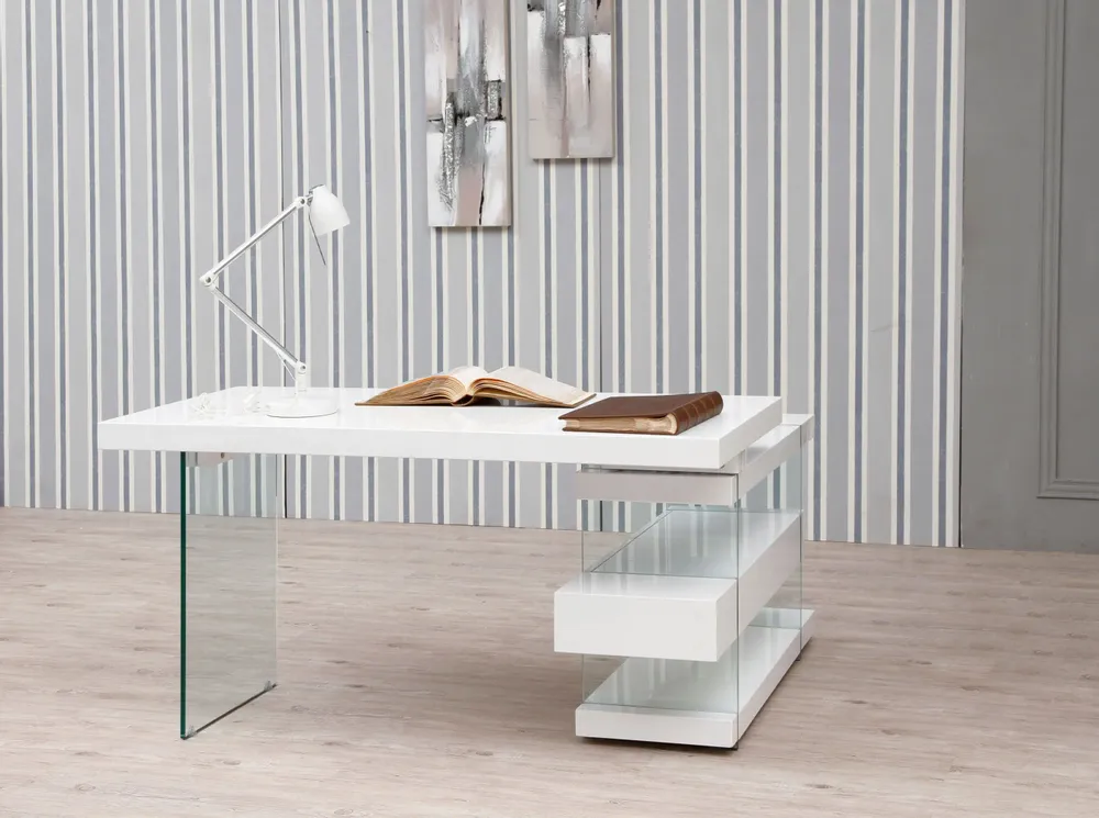Mobilier et rangements pour bureau - Bureau  blanc et verre - ANGEL CERDÁ