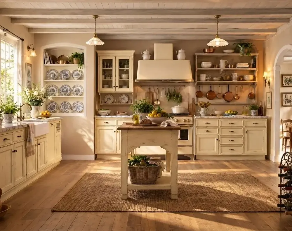 Meubles de cuisines  - Cuisine modulaire sur mesure de style champêtre chic et provençal - INTERIORS ITALIA