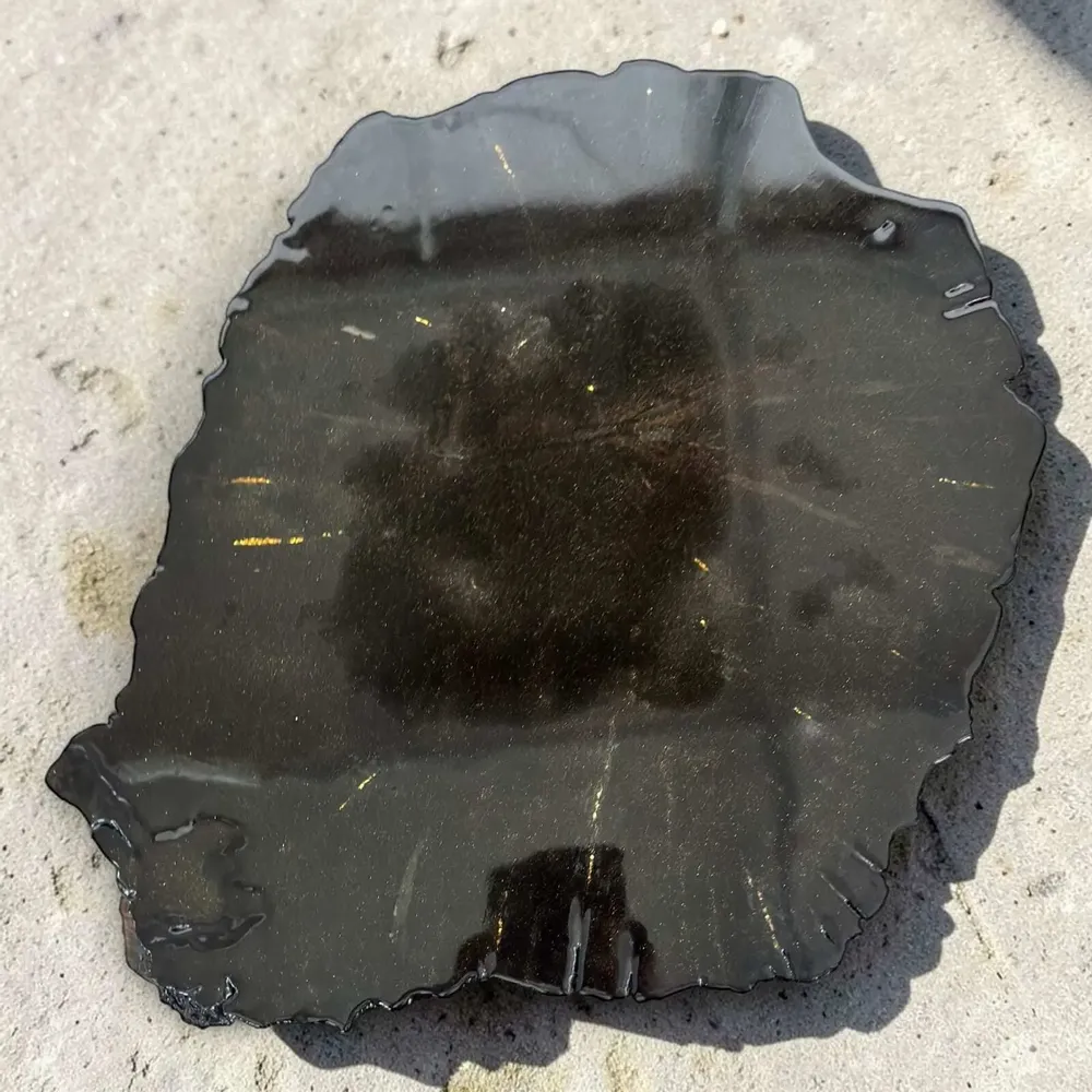 Tables basses - Table basse en chêne noir ancien – 52x55x49 cm – Aurum Grain - GLASS4CANDLES