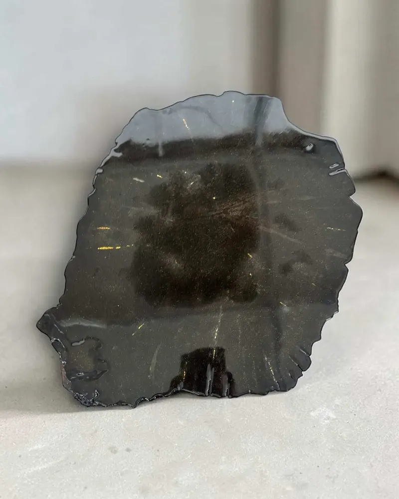 Tables basses - Table basse en chêne noir ancien – 52x55x49 cm – Aurum Grain - GLASS4CANDLES