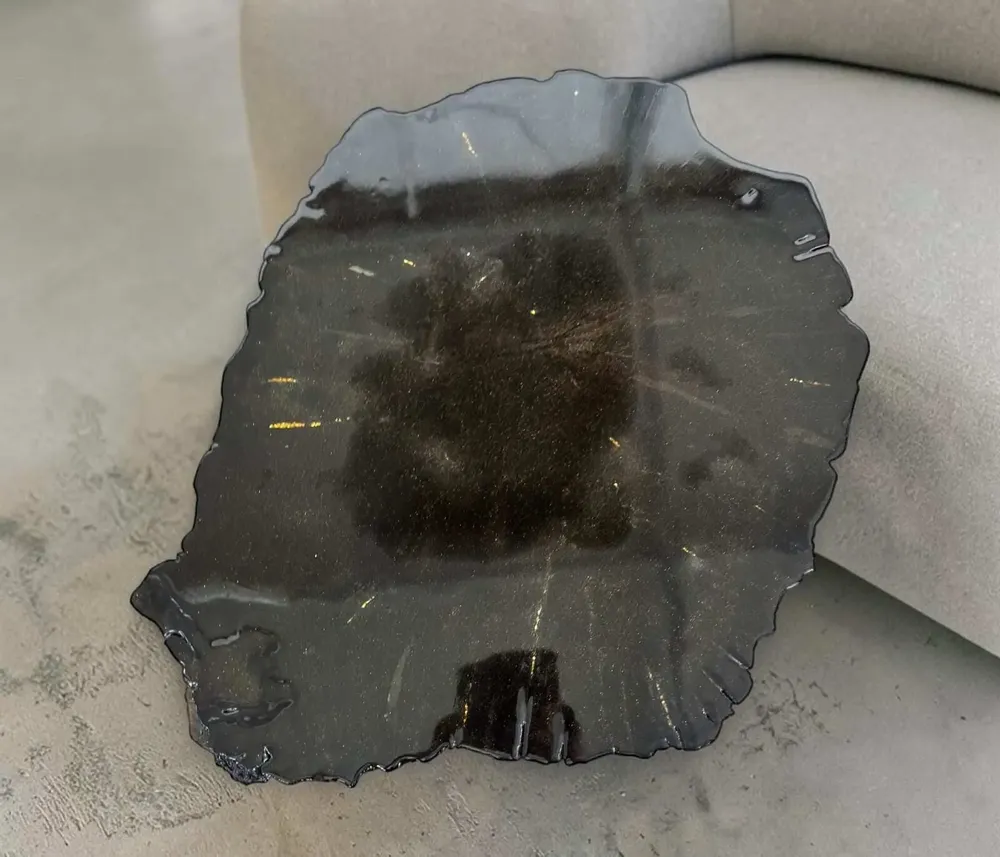 Tables basses - Table basse en chêne noir ancien – 52x55x49 cm – Aurum Grain - GLASS4CANDLES