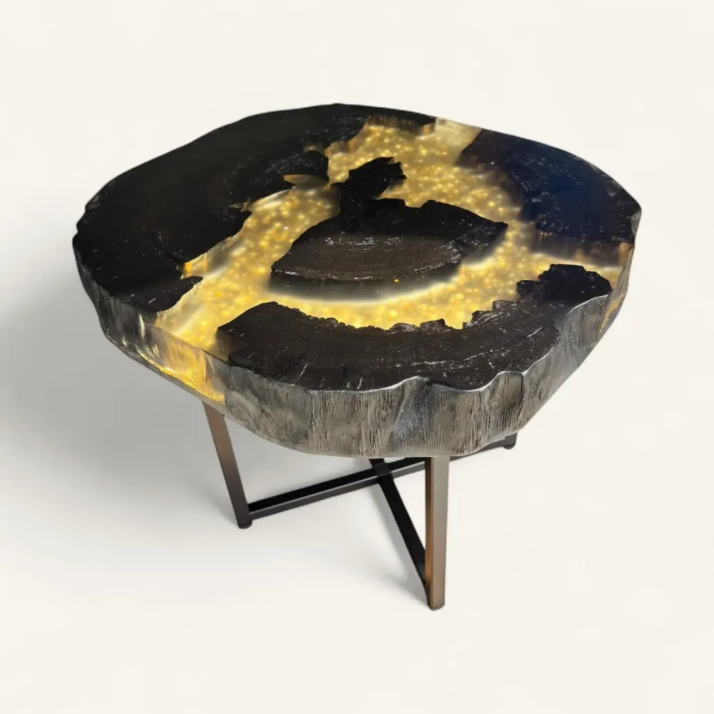 Coffee tables - Bog Oak Coffee Table – 45x57x48 cm – Valle d'Oro - GLASS4CANDLES