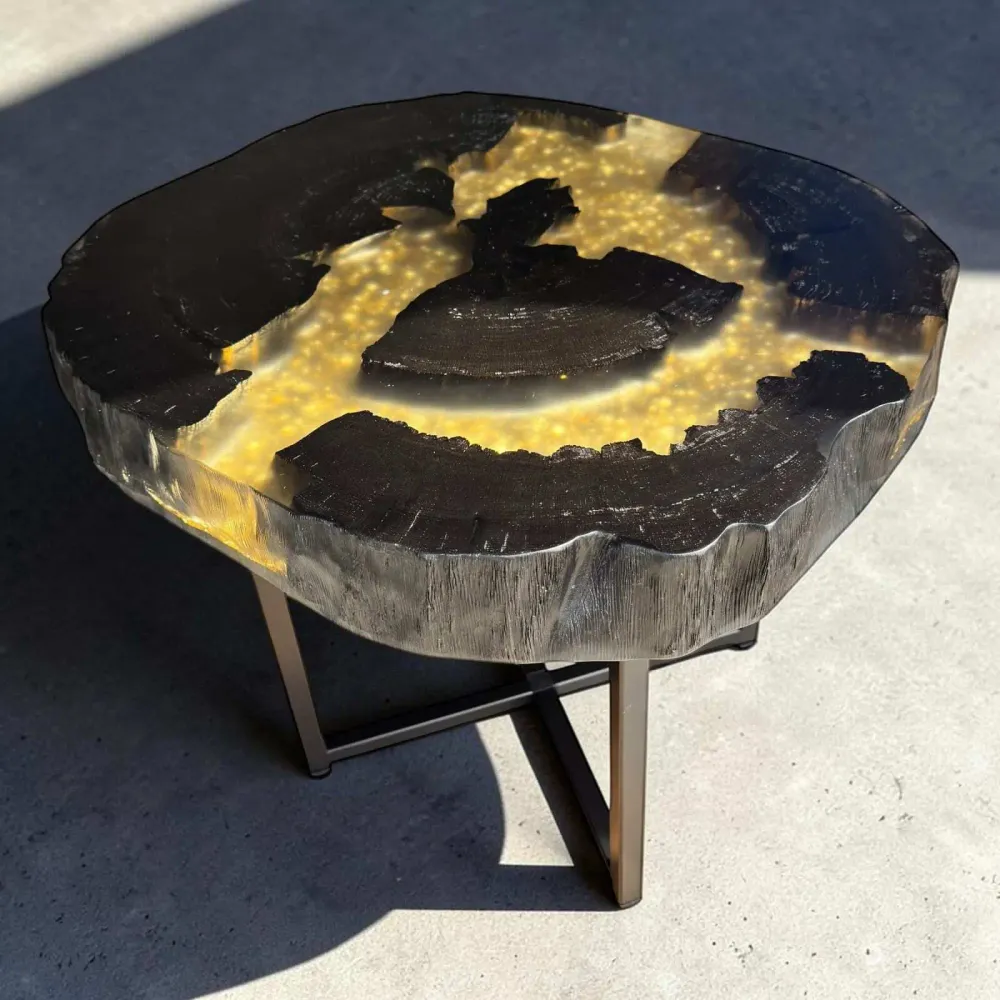 Coffee tables - Bog Oak Coffee Table – 45x57x48 cm – Valle d'Oro - GLASS4CANDLES