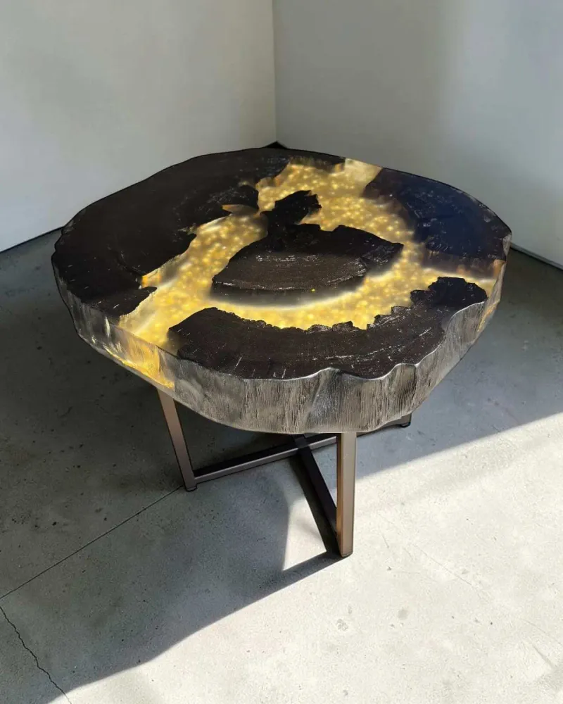 Coffee tables - Bog Oak Coffee Table – 45x57x48 cm – Valle d'Oro - GLASS4CANDLES