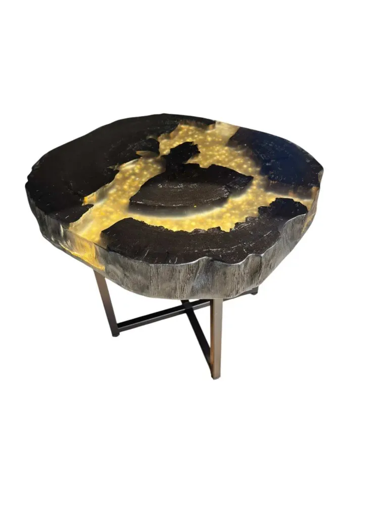 Coffee tables - Bog Oak Coffee Table – 45x57x48 cm – Valle d'Oro - GLASS4CANDLES