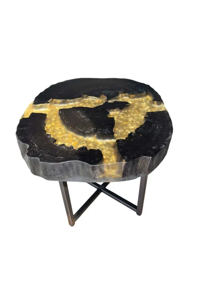 Coffee tables - Bog Oak Coffee Table – 45x57x48 cm – Valle d'Oro - GLASS4CANDLES