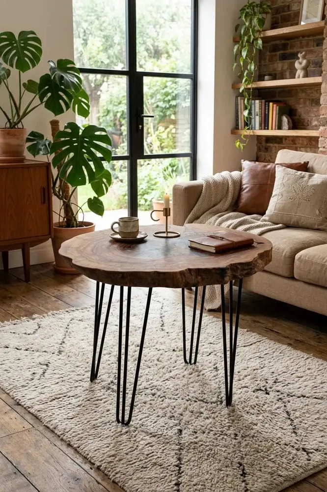 Tables basses - Table basse en noyer – 55x72x47 cm - GLASS4CANDLES