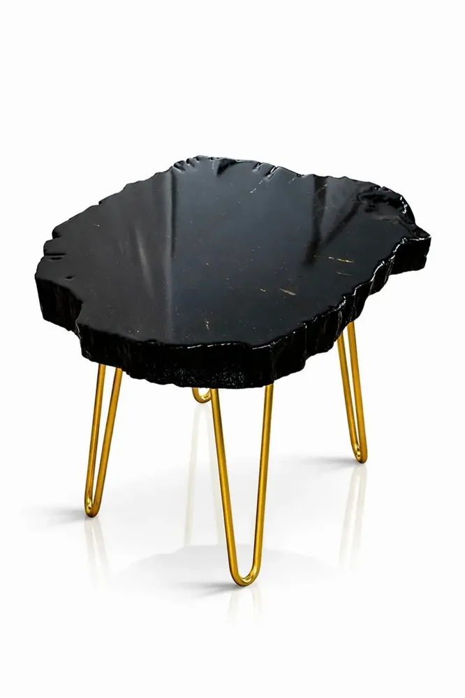 Tables basses - Table basse en chêne noir ancien – 52x59x45 cm – Aurum Arc - GLASS4CANDLES