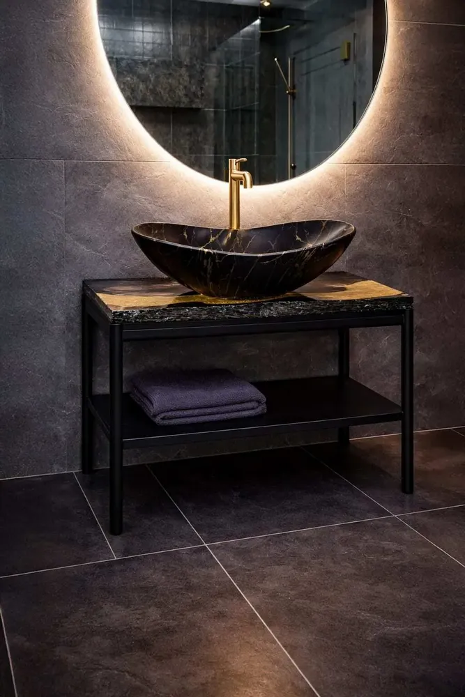 Bathroom storage - Bog Oak Bathroom Cabinet – Rectangle, 84x74.5x40 cm - GLASS4CANDLES