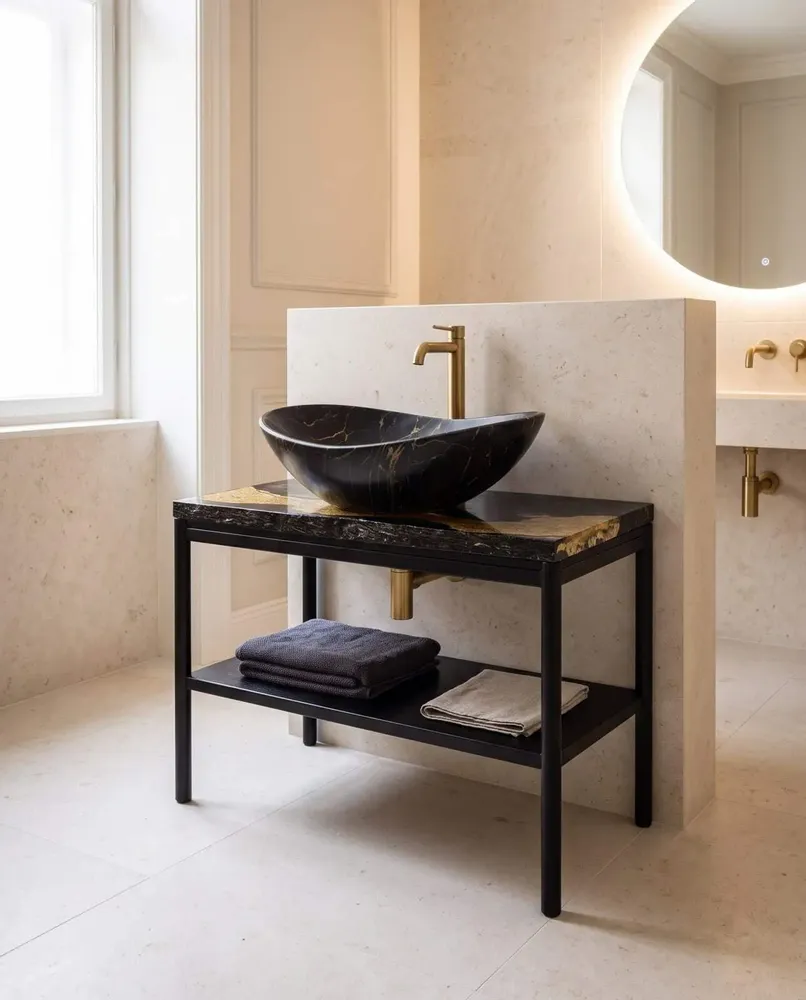 Bathroom storage - Bog Oak Bathroom Cabinet – Rectangle, 84x74.5x40 cm - GLASS4CANDLES