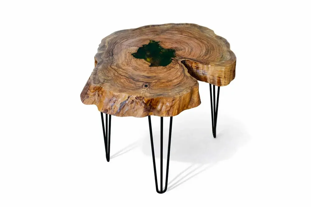 Coffee tables - Walnut Coffee Table – 57x68x78 cm – Walnut Verde - GLASS4CANDLES