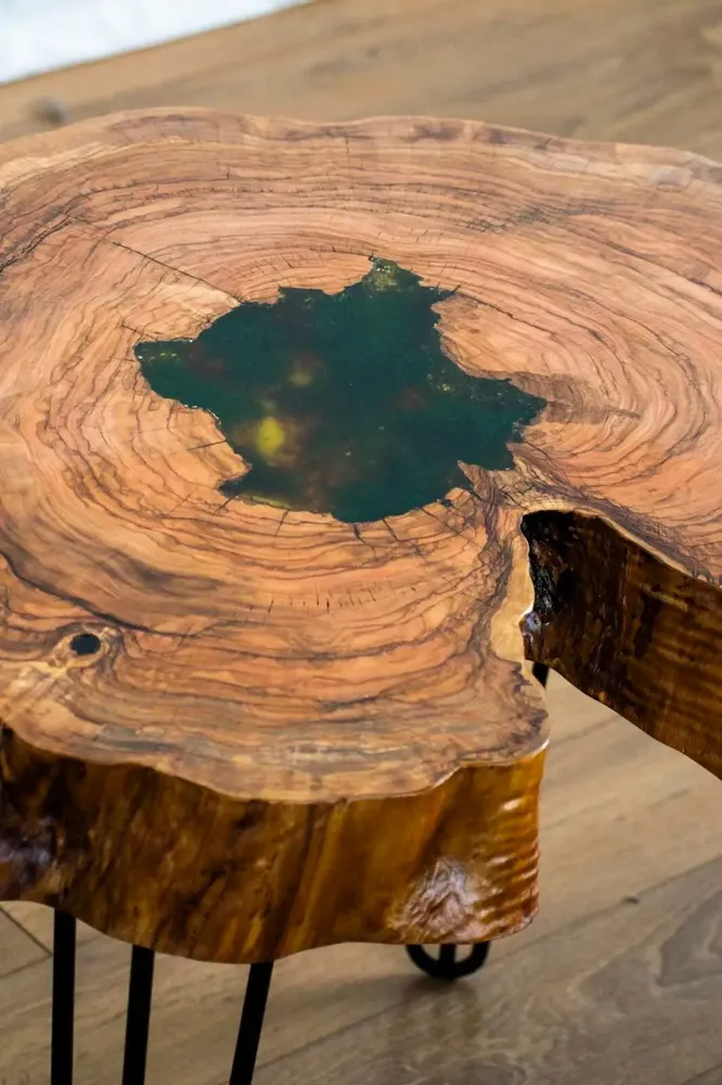 Coffee tables - Walnut Coffee Table – 57x68x78 cm – Walnut Verde - GLASS4CANDLES