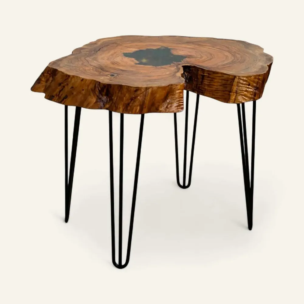 Coffee tables - Walnut Coffee Table – 57x68x78 cm – Walnut Verde - GLASS4CANDLES