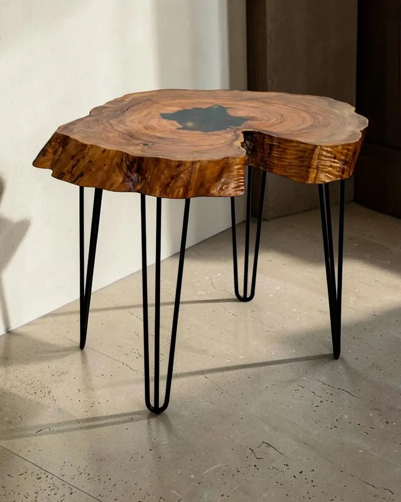 Coffee tables - Walnut Coffee Table – 57x68x78 cm – Walnut Verde - GLASS4CANDLES