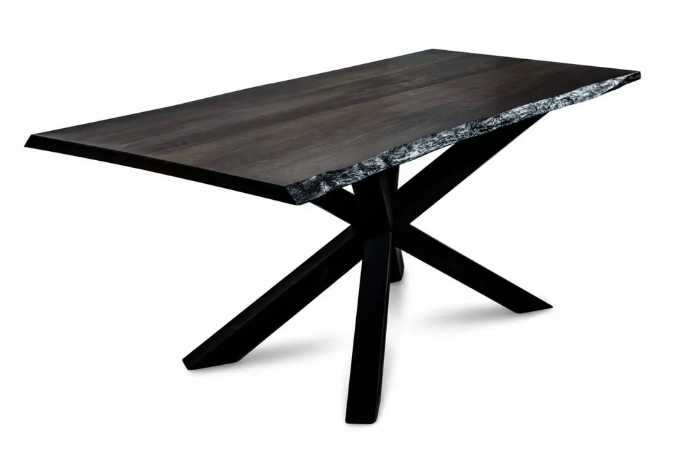 Tables Salle à Manger - Table à manger en chêne noir ancien – rectangle, 76x189x84 cm - GLASS4CANDLES