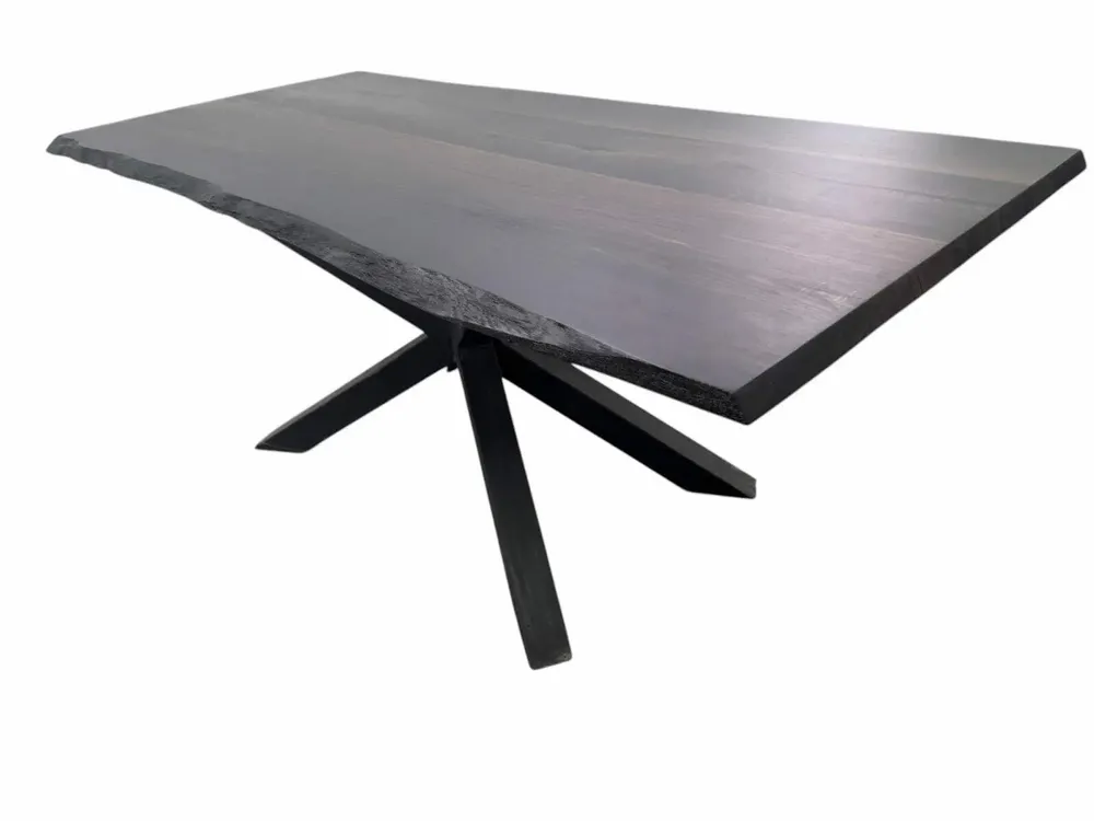 Tables Salle à Manger - Table à manger en chêne noir ancien – rectangle, 76x189x84 cm - GLASS4CANDLES