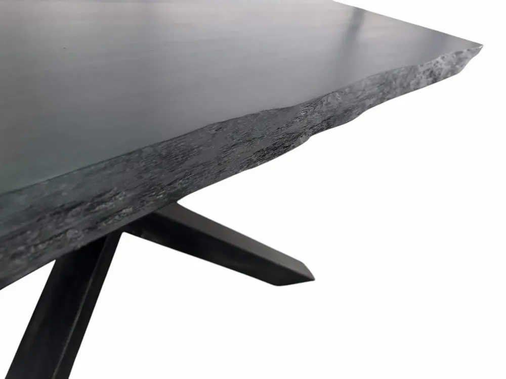 Tables Salle à Manger - Table à manger en chêne noir ancien – rectangle, 76x189x84 cm - GLASS4CANDLES