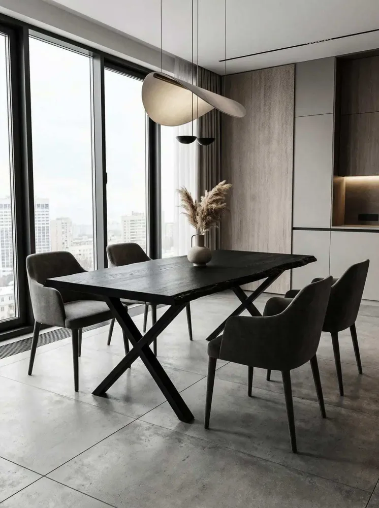 Dining Tables - Bog Oak Dining Table – Rectangle, 77x225x84 cm - GLASS4CANDLES
