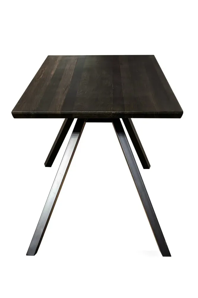 Tables Salle à Manger - Table à manger en chêne noir ancien – rectangle, 78x177x76 cm - GLASS4CANDLES