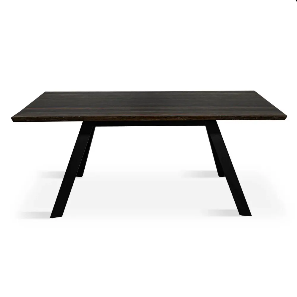 Tables Salle à Manger - Table à manger en chêne noir ancien – rectangle, 78x177x76 cm - GLASS4CANDLES