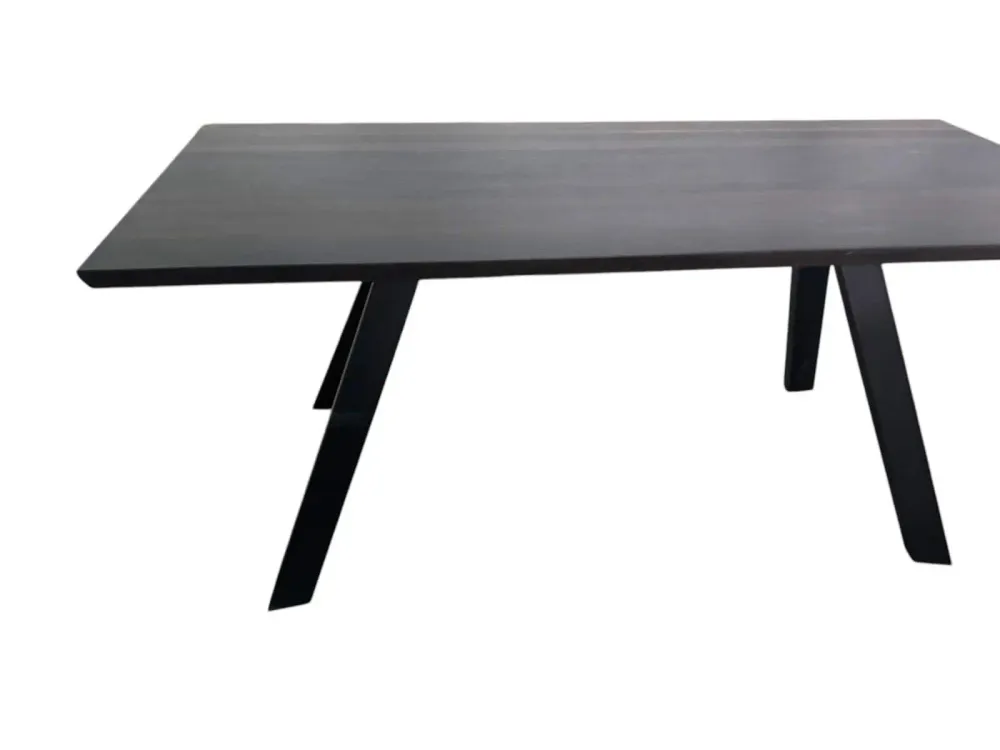 Tables Salle à Manger - Table à manger en chêne noir ancien – rectangle, 78x177x76 cm - GLASS4CANDLES