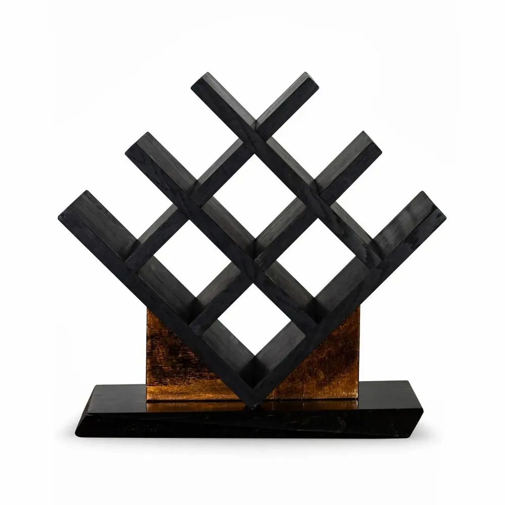 Etagères - Porte-bouteilles en chêne noir ancien – 450x300x200 mm - GLASS4CANDLES