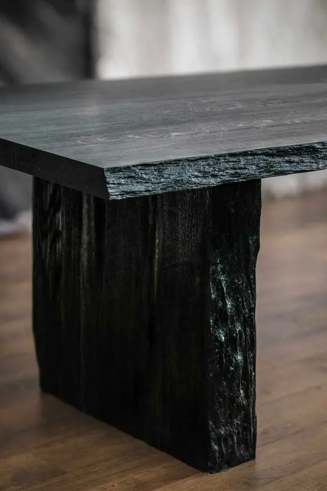 Tables Salle à Manger - Table à manger en chêne noir ancien – rectangle, 75x280x102 cm - GLASS4CANDLES
