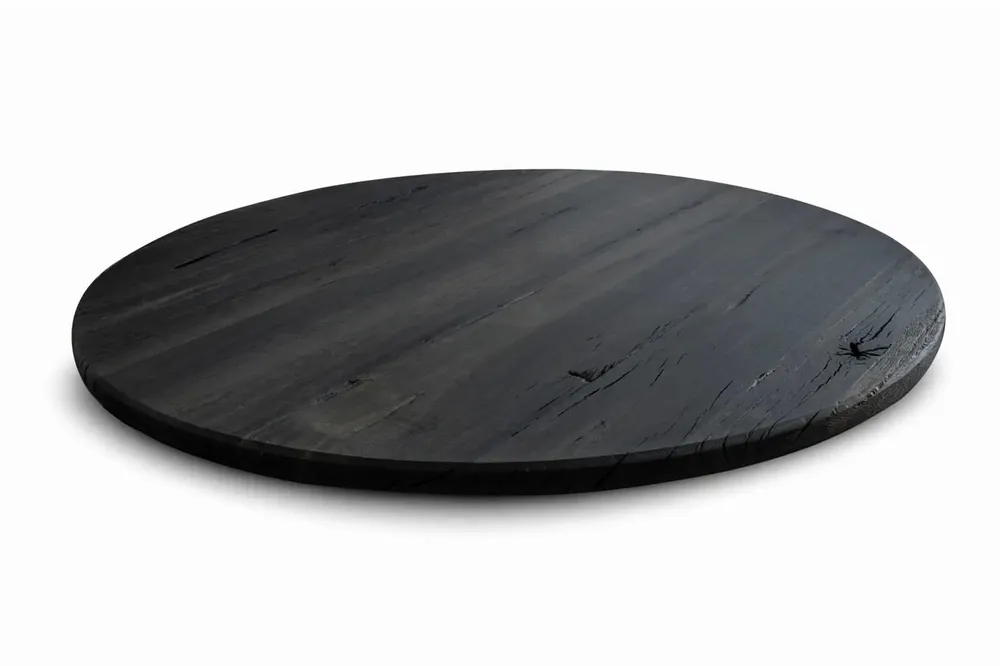 Tables basses - Table basse en chêne noir – cercle, 45x150x150 cm – Monolith Grey - GLASS4CANDLES