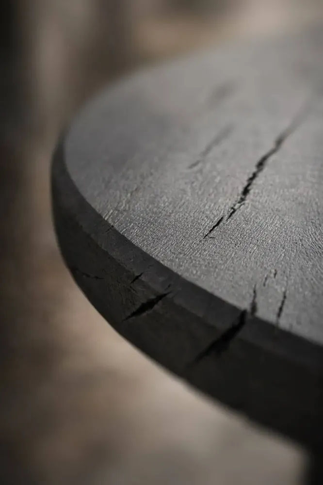 Tables basses - Table basse en chêne noir – cercle, 45x150x150 cm – Monolith Grey - GLASS4CANDLES