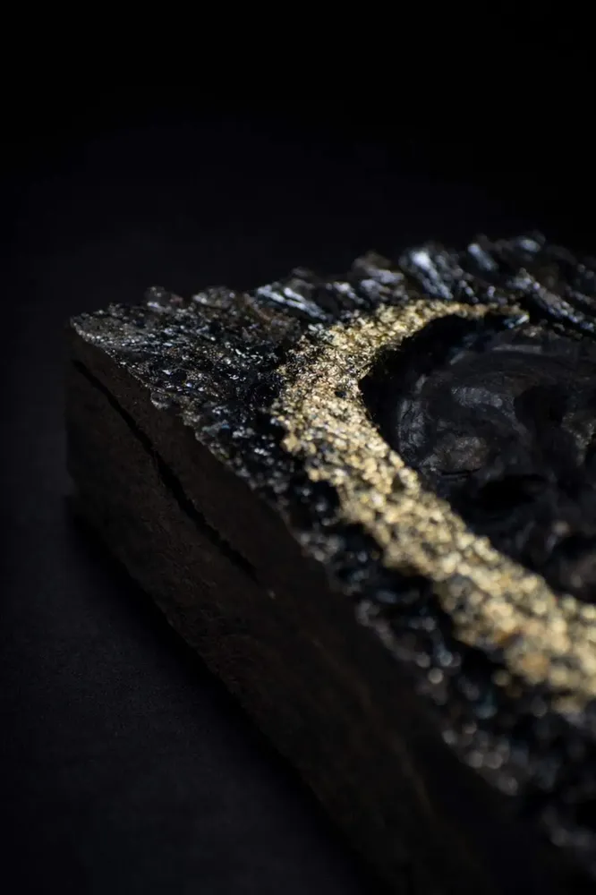 Pièces uniques - Sculpture en chêne noir ancien – rectangle, 250x120x50 mm - GLASS4CANDLES