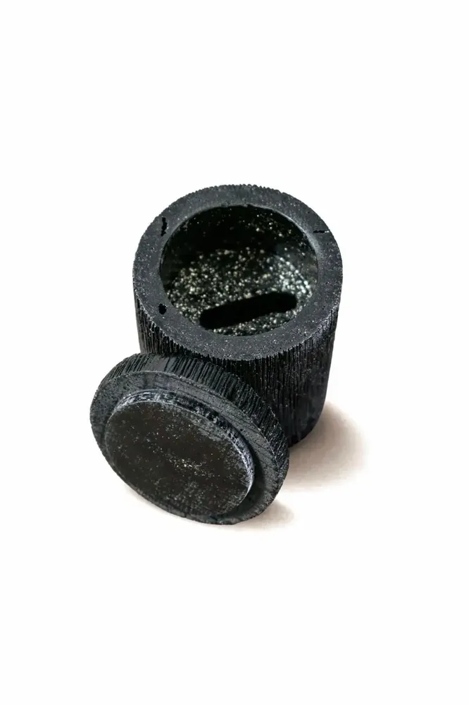 Coffrets et boîtes - Boîte à bague en chêne noir ancien et résine – cercle, 85x60x60 mm - GLASS4CANDLES