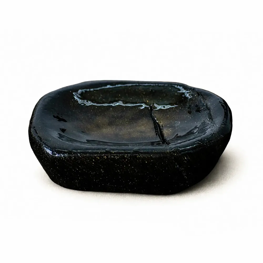 Trays - Bog Oak & Resin Serving Tray – Oval, 50x150x120 mm - GLASS4CANDLES